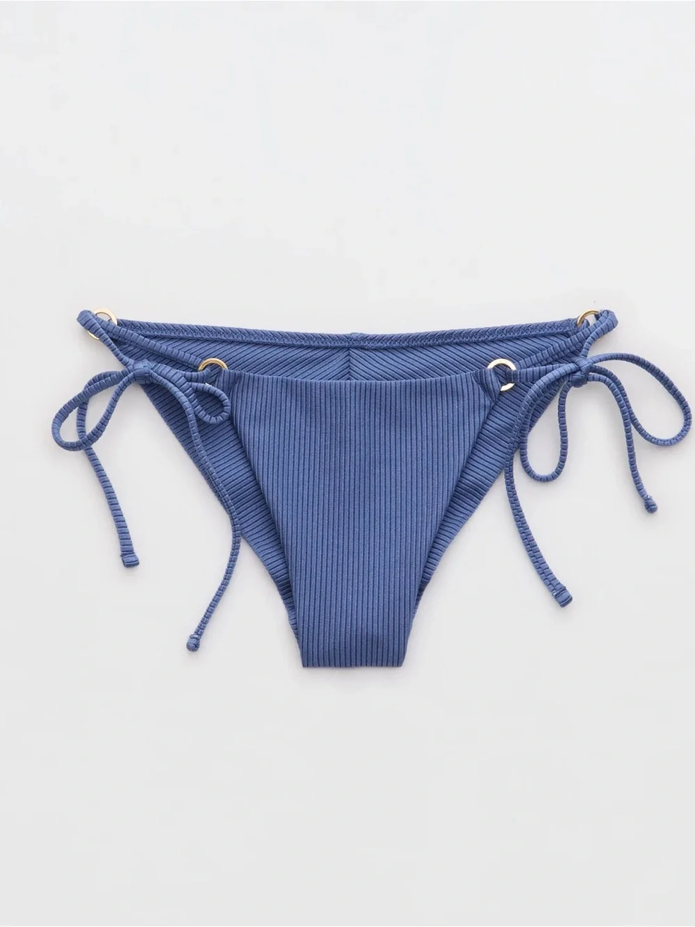 Aerie Bikini Set, Shine Rib Triangle String Tie Bikini Top and Bottoms